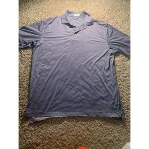 Peter Miller Blue Solid  Polo Shirt Mens Size XL  Bin O